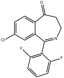 (E)-8-chloro-1-(2,6-difluorophenyl)-3,4-dihydrobenzo[c]azepin-5-one Struktur