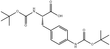 N-BOC-4-(BOC-氨基)-DL-苯丙氨酸 结构式