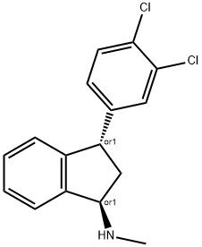 (1R)-3β-(3,4-ジクロロフェニル)-N-メチルインダン-1α-アミン 化学構造式