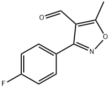 3-(4-フルオロフェニル)-5-メチルイソオキサゾール-4-カルボキシアルデヒド 化学構造式