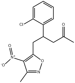 2-Pentanone,  4-(2-chlorophenyl)-5-(3-methyl-4-nitro-5-isoxazolyl)- Struktur