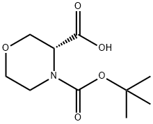 4-Boc-3(R)-morpholinecarboxylic acid Struktur