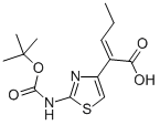(Z)-2-(2-tert-Butoxycarbonylaminothiazol-4-yl)-2-pentenoic acid Struktur