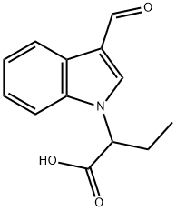 2-(3-ホルミル-1H-インドール-1-イル)ブタン酸 化学構造式