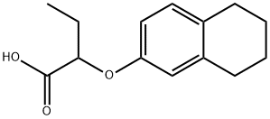 2-(5,6,7,8-テトラヒドロ-2-ナフタレニルオキシ)ブタン酸 化学構造式