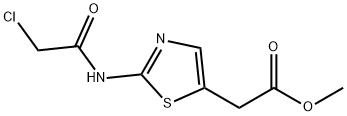 {2-[(クロロアセチル)アミノ]-1,3-チアゾール-5-イル}酢酸メチル 化学構造式