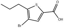 4-ブロモ-5-プロピルチオフェン-2-カルボン酸 化学構造式
