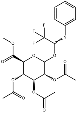 2,3,4-三酢酸1-(2,2,2-トリフルオロ-N-フェニルエタンイミド酸)-D-グルコピラヌロン酸メチルエステル 化学構造式