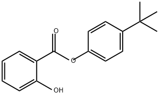 2-羟基苯甲酸-4-(1,1-二甲基乙基)苯基酯,87-18-3,结构式