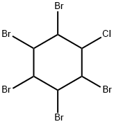 1,2,3,4,5-Pentabromo-6-chlorocyclohexane Struktur