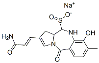 2-(3-Amino-3-oxo-1-propenyl)-5,10,11,11a-tetrahydro-9-hydroxy-8-methyl-5-oxo-1H-pyrrolo[2,1-c][1,4]benzodiazepine-11-sulfinic acid sodium salt Struktur