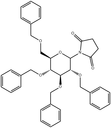 1-[2,3,4,6-Tetrakis-O-(phenylMethyl)-D-glucopyranosyl]-2,5-pyrrolidinedione, 870472-23-4, 结构式
