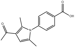 4-(3-アセチル-2,5-ジメチル-1H-ピロール-1-イル)安息香酸 化学構造式