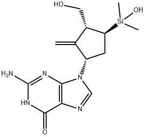 2-AMino-1,9-dihydro-9-[(1S,3R,4S)-4-(hydroxydiMethylsilyl)-3-(hydroxyMethyl)-2-Methylenecyclopentyl]-6H-purin-6-one Structure