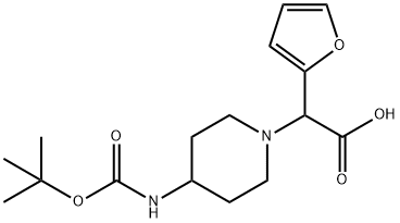 2-(4-BOC-氨基-1-哌啶基)-2-(2-呋喃基)乙酸, 870703-77-8, 结构式