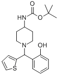 1-[(2-羟基苯基)(噻吩-2-基)甲基]哌啶-4-基-氨基甲酸叔丁酯, 870703-80-3, 结构式