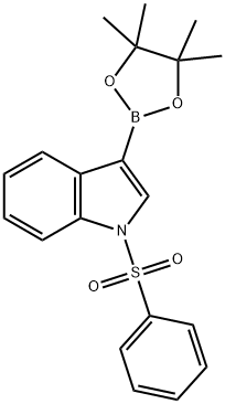 1-(フェニルスルホニル)-3-(4,4,5,5-テトラメチル-1,3,2-ジオキサボロラン-2-イル)-1H-インドール 化学構造式
