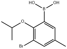 3-ブロモ-2-イソプロポキシ-5-メチルフェニルボロン酸 化学構造式