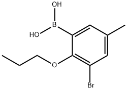 3-溴-5-甲基-2-丙氧基苯基硼酸 结构式