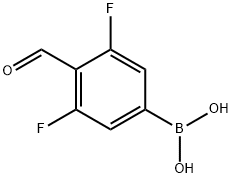 3,5-二氟-4-甲酰基苯基硼酸 结构式
