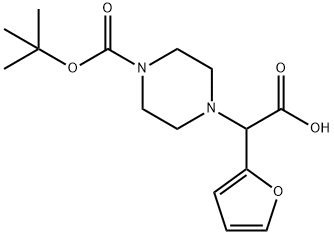 2-(4-BOC-哌嗪-1-基)-2-(呋喃-2-基)乙酸, 870719-85-0, 结构式