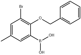 2-BENZYLOXY-3-BROMO-5-METHYLPHENYLBORON& Struktur