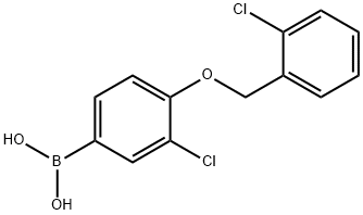 (3-Chloro-4-((2-chlorobenzyl)oxy)phenyl)boronic acid Struktur