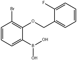 3-BROMO-2-(2'-FLUOROBENZYLOXY)PHENYLBOR& Struktur