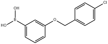 3-(4'-氯苄氧基)苯基硼酸,870778-90-8,结构式