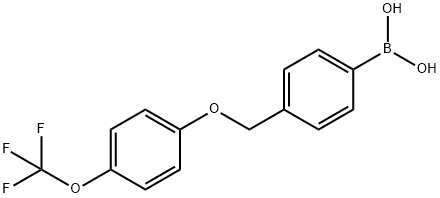 4-[4'-(三氟甲氧基)苯氧基甲基]苯基硼酸 结构式