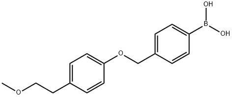 4-[(4'-(2-メトキシエチル)フェノキシ)メチル]フェニルボロン酸 化学構造式