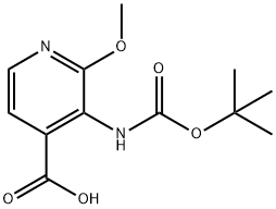 3-(tert-butoxycarbonylaMino)-2-Methoxyisonicotinic acid Struktur