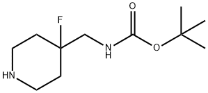 4-[(叔丁氧羰基氨基)甲基]-4-氟哌啶, 871022-62-7, 结构式