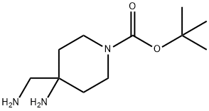 4-アミノ-4-(アミノメチル)ピペリジン-1-カルボン酸TERT-ブチル 化学構造式