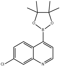 7-クロロ-4-(4,4,5,5-テトラメチル-1,3,2-ジオキサボロラン-2-イル)キノリン 化学構造式
