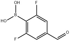 (2,6-二氟-4-甲酰基苯基)硼酸,871125-93-8,结构式
