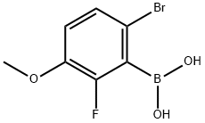 2-フルオロ-3-メトキシ-6-ブロモフェニルボロン酸 化学構造式