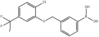 3-((2'-氯-5'-(三氟甲基)苯氧基)甲基)苯基硼酸 结构式