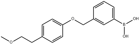 3-[(4'-(2-メトキシエチル)フェノキシ)メチル]フェニルボロン酸 化学構造式