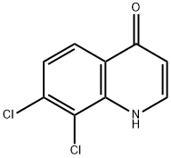7,8-ジクロロ-1,4-ジヒドロキノリン-4-オン 化学構造式