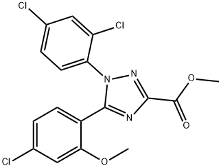 1H-1,2,4-Triazole-3-carboxylic  acid,5-(4-chloro-2-methoxyphenyl)-1-(2,4-dichlorophenyl)-,methyl  ester Structure
