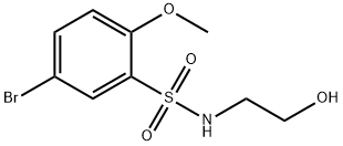 5-ブロモ-N-(2-ヒドロキシエチル)-2-メトキシベンゼンスルホンアミド 化学構造式