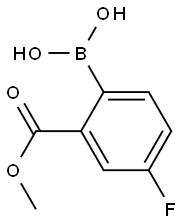 4-Fluoro-2-methoxycarbonylphenylboronic acid 化学構造式