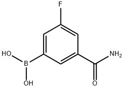 3-氨甲酰基-5-氟苯基硼酸,871332-66-0,结构式