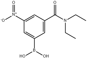 3-(N,N-二乙基甲酰氨)-5-硝基苯基硼酸 结构式