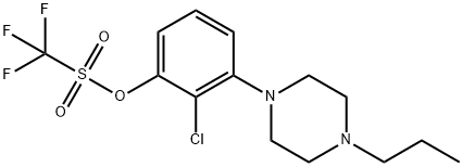 Methanesulfonic acid, 1,1,1-trifluoro-, 2-chloro-3-(4-propyl-1-piperazinyl)phenyl ester Structure