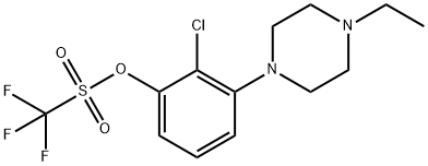 Methanesulfonic acid, 1,1,1-trifluoro-, 2-chloro-3-(4-ethyl-1-piperazinyl)phenyl ester Struktur