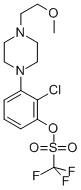 Methanesulfonic acid, 1,1,1-trifluoro-, 2-chloro-3-[4-(2-methoxyethyl)-1-piperazinyl]phenyl ester Structure