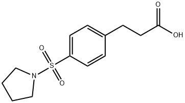 3-[4-(ピロリジン-1-イルスルホニル)フェニル]プロパン酸 化学構造式