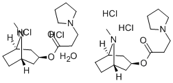 1-Pyrrolidinepropanoic acid, 8-methyl-8-azabicyclo(3.2.1)oct-3-yl este r, dihydrochloride, hydrate, exo- (2:4:1) Struktur